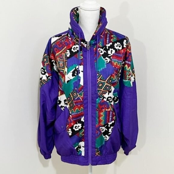 Vintage Lavon Full Zip Purple Windbreaker Jacket - Picture 1 of 5